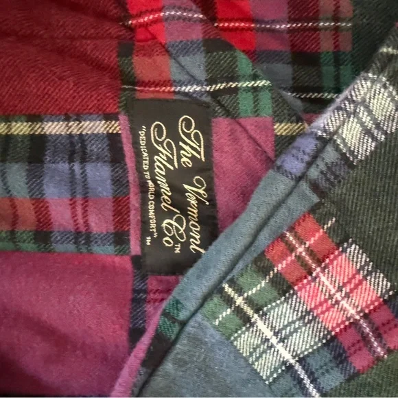 Vermont Flannel Co Hooded Flannel Pullover -Patchwork Unisex size xxl - Picture 2 of 3